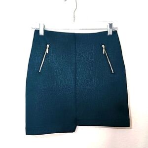 Pull & Bear Women's Asymmetrical Green Mini Skirt.  Size S